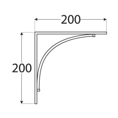 10 Équerres BOW 200x200 mm Argent Mat - D-Work