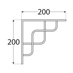 10 Équerres Square 200 Sr - 200X200 mm Argent Mat - D-Work
