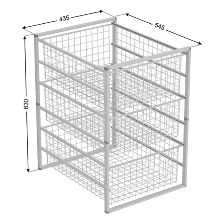 Ensemble de Paniers Métalliques Intégri Blanc 545x435x630 mm - D-Work