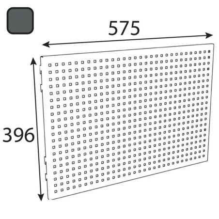 10 Panneaux Perforés Grands 576x396.6 mm - Anthracite Intégré - Acier Durable - D-Work