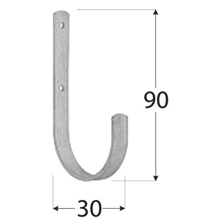 10 Crochets Plats Type U Hmu 90 - 90X30 mm - D-Work