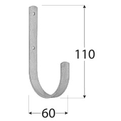 10 Crochets Plats Type U 110x60 mm - Acier - Fixation Polyvalente - D-Work