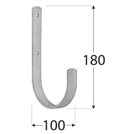 10 Crochets Plats Type U 180x100 mm - Acier - Fixation Polyvalente - D-Work