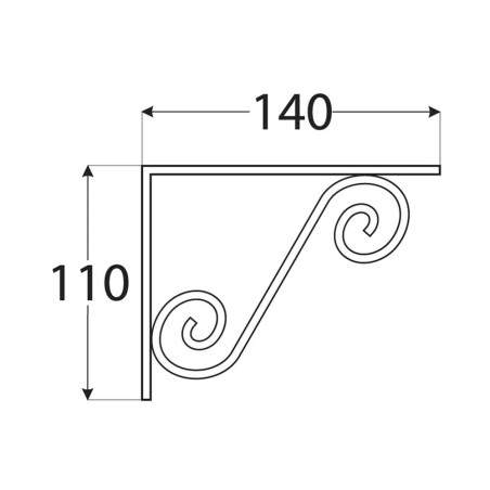 12 Équerres Ornementales Fer Forgé 140x110 mm - Argentées - D-Work