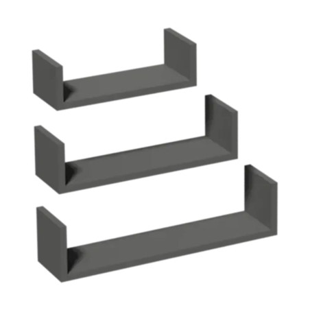 3 Ensembles D'Étagères Gris (Type U) Fus 1 - 420/340/260 mm - D-Work
