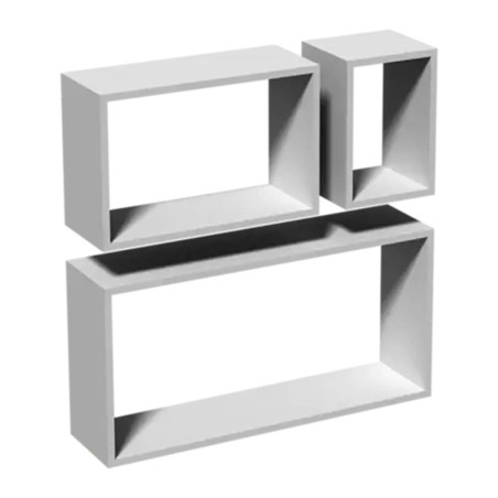 3 Ensembles d’Étagères Rectangle 600x380x170 mm - Blanc - Rangement Pratique - D-Work