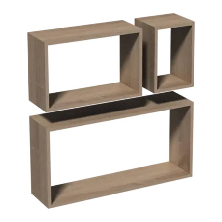 3 Ensembles d’Étagères Rectangle 600x380x170 mm - Chêne Sonoma - Pratiques et Esthétiques - D-Work