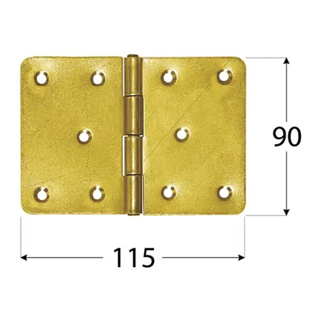 10 Charnières Simples Z 115 - 115X90X2.5 mm - D-Work