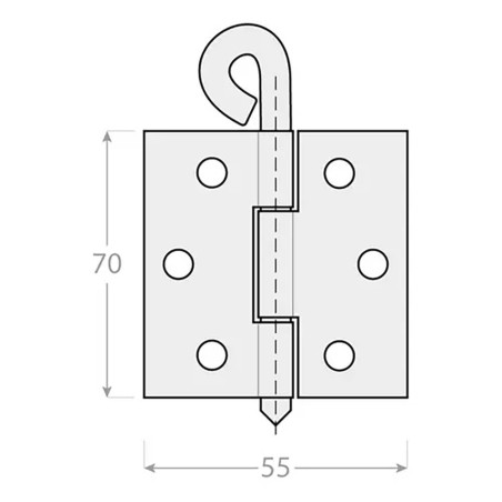 50 Charnières Zo 60 - 60X48X1.0 mm Zingué - D-Work
