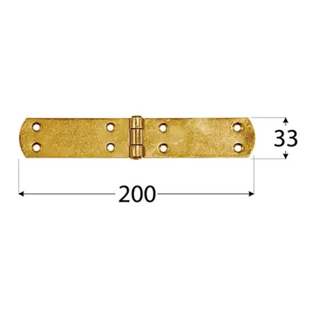 10 Charnières Françaises Décoratives 150x34x2 mm - Zingué - D-Work