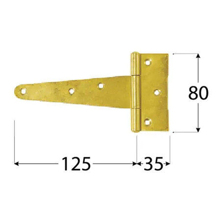 10 Charnières en T 150x35x80x2 mm - Noir - Fixation Robuste - D-Work