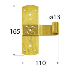 10 Charnières Type T 200x3 mm - Noir - Fixation Robuste - D-Work