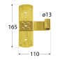 10 Charnières Type T 200x3 mm - Noir - Fixation Robuste - D-Work