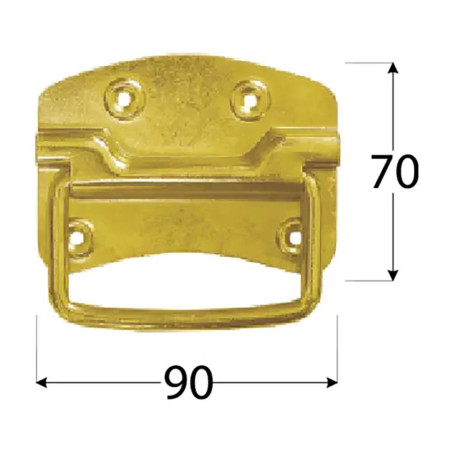 20 Poignéess Unb 120 - 120X33X1.3 mm Laiton - D-Work