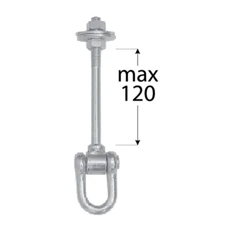 10 Suspensions Type C M12 MHC 120 mm - Fixation Balançoire Robuste - D-Work