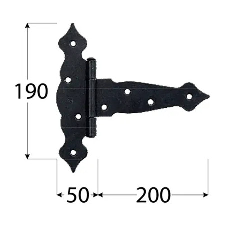 5 Charnières d’Angle Zinguées 250x200 mm Ø13 mm Gauche et Droite - D-Work