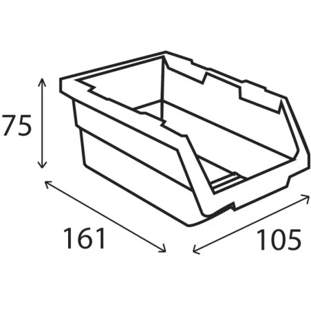 3 Bacs De Rangement Garage Pgp 2 - 161X105X75 mm Kit De 8 Pièces - D-Work