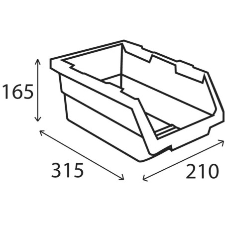 24 Bacs De Rangement Garage Pgp 5 - 315X210X165 mm Avec Support - D-Work