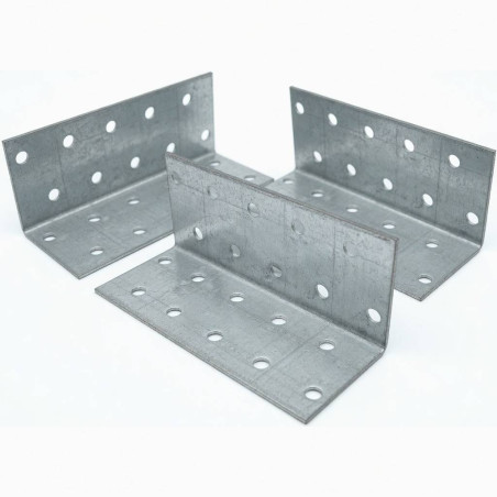 50 Équerres Perforées 40x40x20x2,5 mm - Acier - Fixation Polyvalente - D-Work