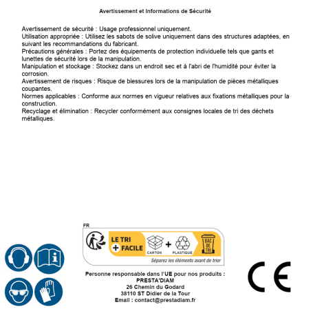 10 Sabots De Solive Wb46 - 32X174X75X2.0 mm - D-Work