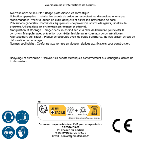 10 Sabots De Solive WB55 48x166x75x2,0 mm - Acier Zingué - Fixation Solide Et Durable - D-Work