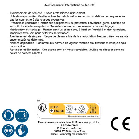10 Sabots De Solive Wb62 - 90X205X75X2.0 mm - D-Work