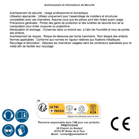 50 Charnières ZO 70x51x1,5 mm - Zinguées - Fixation Durable - D-Work