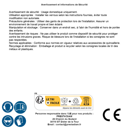 10 Verrous De Porte Droits W 80 - 80X30 mm - D-Work