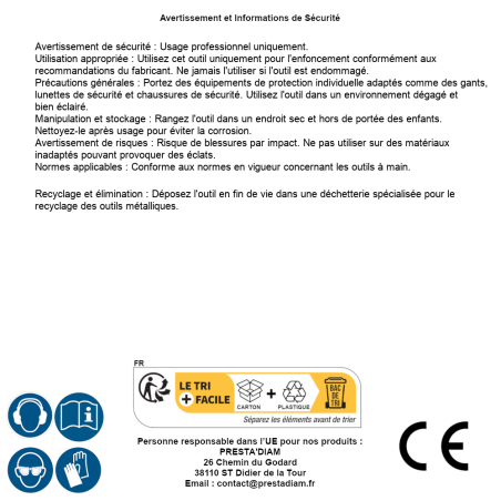 Outil D'Enfoncement Wd 90 - 89X180 mm - D-Work