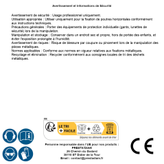 6 Fixations de Poutre Horizontale PWOM 69x30x2 mm - Acier - Fiables et Pratiques - D-Work