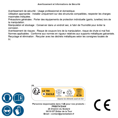 Support de Poteau PSPD 91x150x2 mm - Galvanisé Zingué Bichromaté - D-Work