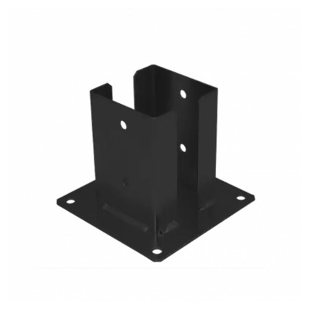 Support De Poteau C Pspd 120 - 121X150X2.5 mm Peint Noir - D-Work