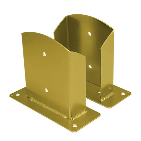 Support de Poteau PSD 161x200x3 mm - Acier Galvanisé Zingué Bichromaté - Fixation Robuste - D-Work