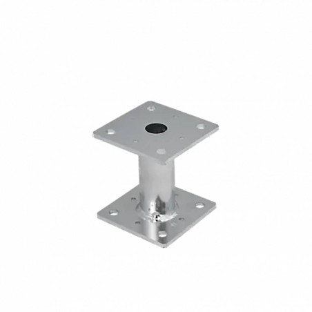 Support de Poteau 80x80x150x4 mm - Galvanisé à Chaud - Fixation Robuste - D-Work
