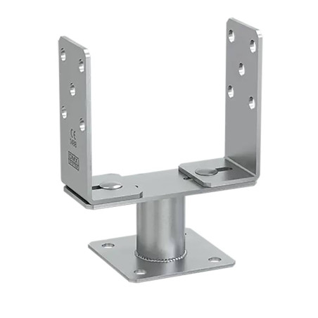 4 Pcs De Poteau PSRT 60-200x131x4 mm - Acier Galvanisé À Chaud - D-Work