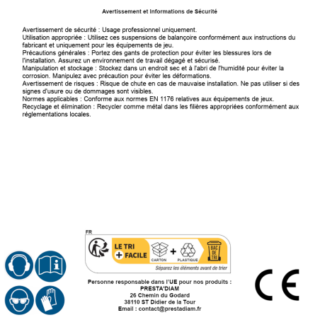 10 Suspensions De Balançoire Type A Mha 200 - 200 mm - D-Work