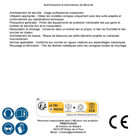 100 Rondelles Coniques Zng Pts 8 - 8.5X24.5 Zingué - D-Work