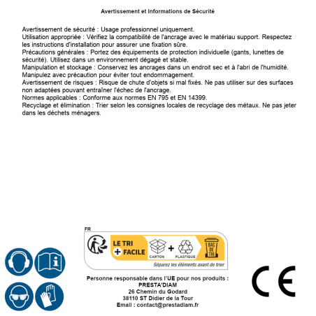 10 Ancrages À Boulon Pbk 16260 - 16X260 mm - D-Work