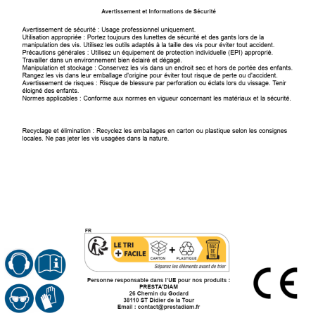 10 Vis De Construction À Tête Fraisée Cs 08240 - 8X240 mm T40 - D-Work