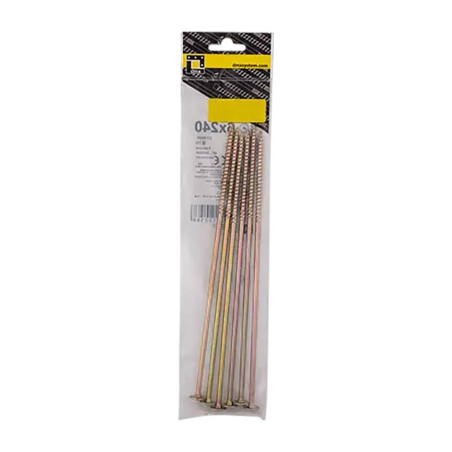 10 Vis De Construction Tête Large 6x240 Mm T30 - Acier - Fiables Et Durables - D-Work
