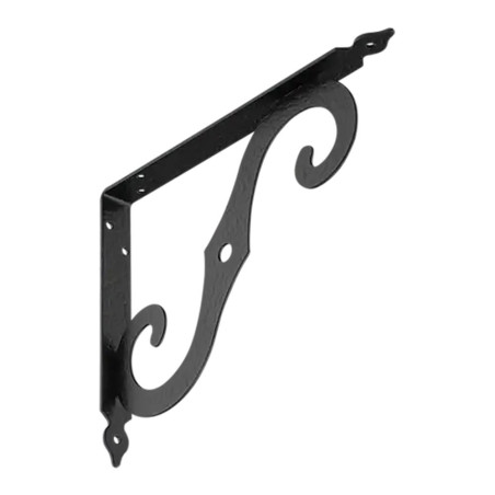 10 Équerres d’Étagère C 250x200x2,5 mm - Acier Noir - Fixation Solide - D-Work