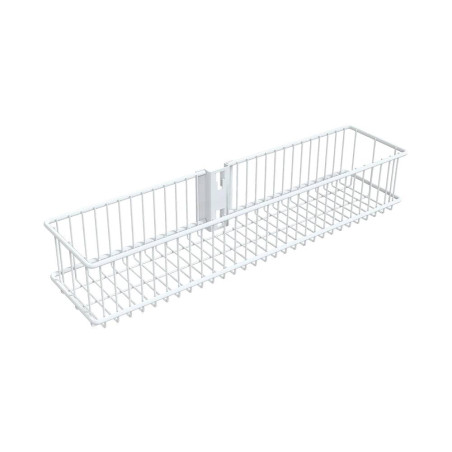 6 Paniers Pour Rail Double 435x104x80 mm - Blanc - Organisation Optimale - D-Work