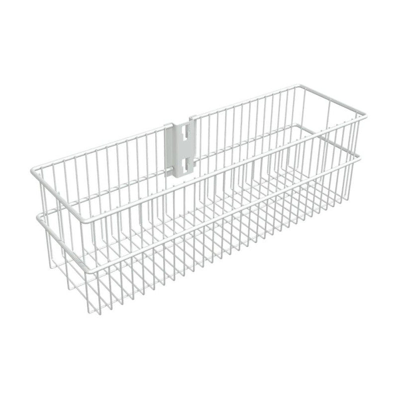 6 Paniers Pour Rail Double 435x134x140 mm - Blanc - Rangement Pratique - D-Work