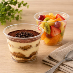50 Pots à Desserts Plastique PET Transparent 27 cl D. 95 x Ht. 72.6 mm Réutilisables - Tiramisu, Desserts - D-Work