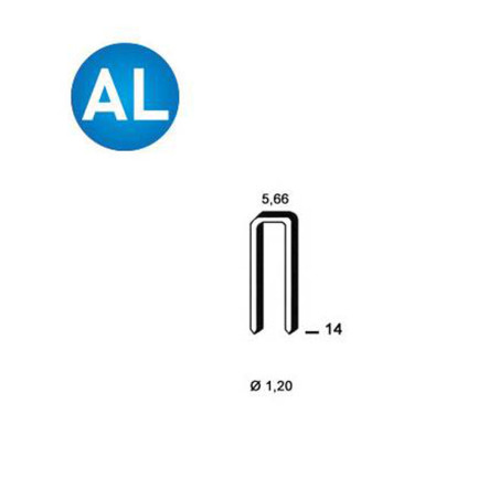5 000 Agrafes E-14 - Aluminium - 5.66x14x1.2 mm - D-Work