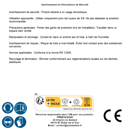 Embout pour Tuyau 8 G 3/8 – 0,02 kg – Connecteur Pratique et Durable - ALSAFIX
