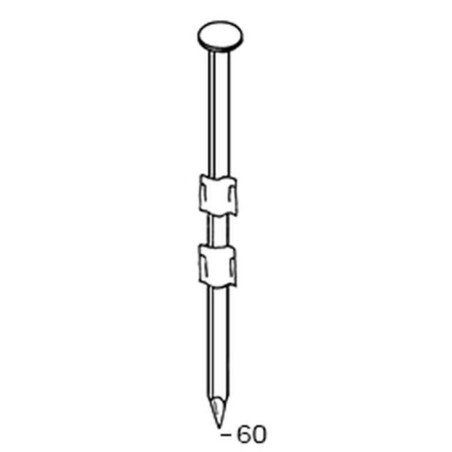 2 200 Pointes en Bande P.E 20° Lisses - 2.9x60 mm - D-Work