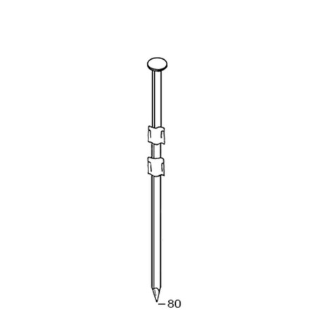 2 200 Pointes en Bande P.E 20° Lisses - 3.1x80 mm - D-Work