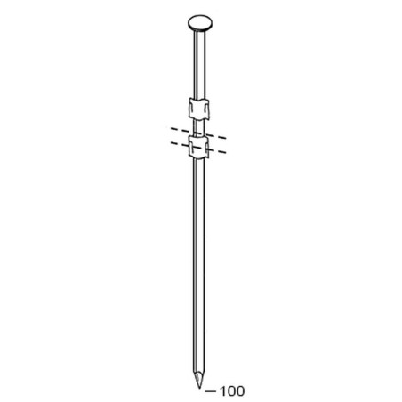 1650 Pointes 20° 34 x 100 Lisses – 34x100 mm – Acier, Lisses et Précises – Fixation Sécurisée - ALSAFIX