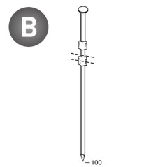1650 Pointes 20° 34 x 100 Lisses – 34x100 mm – Acier, Lisses et Précises – Fixation Sécurisée - ALSAFIX